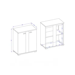 Garnero Arredamenti Mobili Bagno A Terra-Mobile bagno a terra 61cm con specchio e colonne bianco lucido rovere Crystal