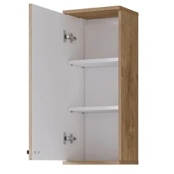 Garnero Arredamenti Mobili Bagno A Terra-Mobile bagno a terra 61cm con specchio e colonne bianco lucido rovere Crystal