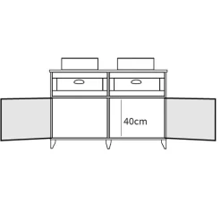 Garnero Arredamenti Mobili Bagno A Terra-Mobile bagno a terra 120cm con doppio lavabo e colonna shabby bianco rovere Ilias