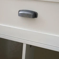 Garnero Arredamenti Mobili Bagno A Terra-Mobile bagno a terra 82cm con lavabo e colonna shabby bianco rovere Ilias