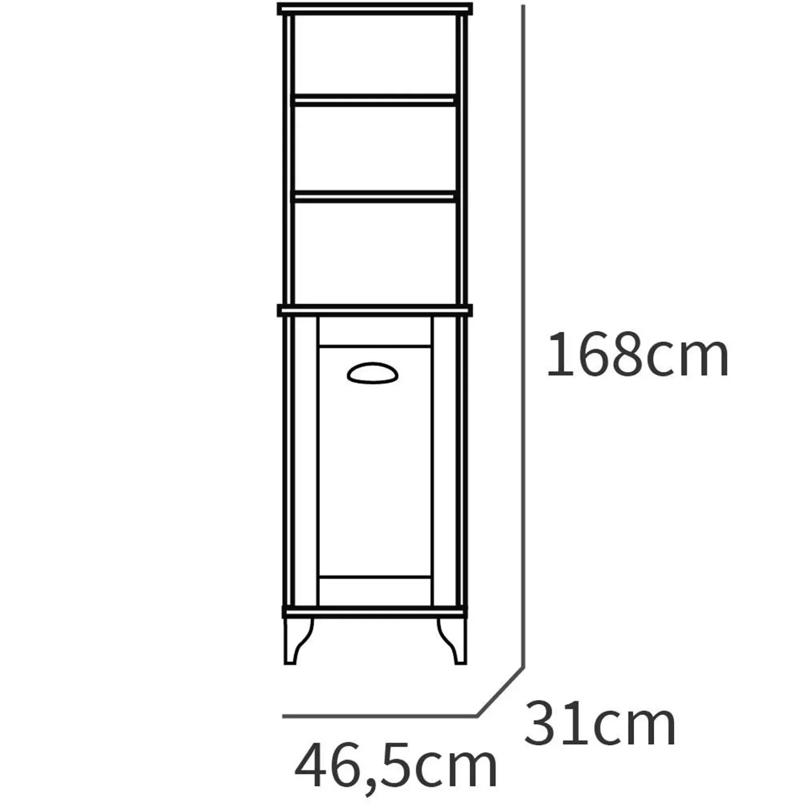 Garnero Arredamenti Mobili Bagno A Terra-Mobile bagno a terra 82cm con lavabo e colonna shabby bianco rovere Ilias