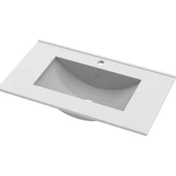 Garnero Arredamenti Mobili Bagno A Terra-Mobile bagno a terra 82cm con lavabo e specchio 3 cassetti Shutter Bianco Opaco