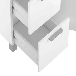 Garnero Arredamenti Mobili Bagno A Terra-Mobile bagno a terra 80cm con lavabo e specchio bianco lucido David