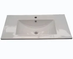 Garnero Arredamenti Mobili Bagno A Terra-Mobile bagno a terra 80cm con lavabo e specchio bianco lucido David