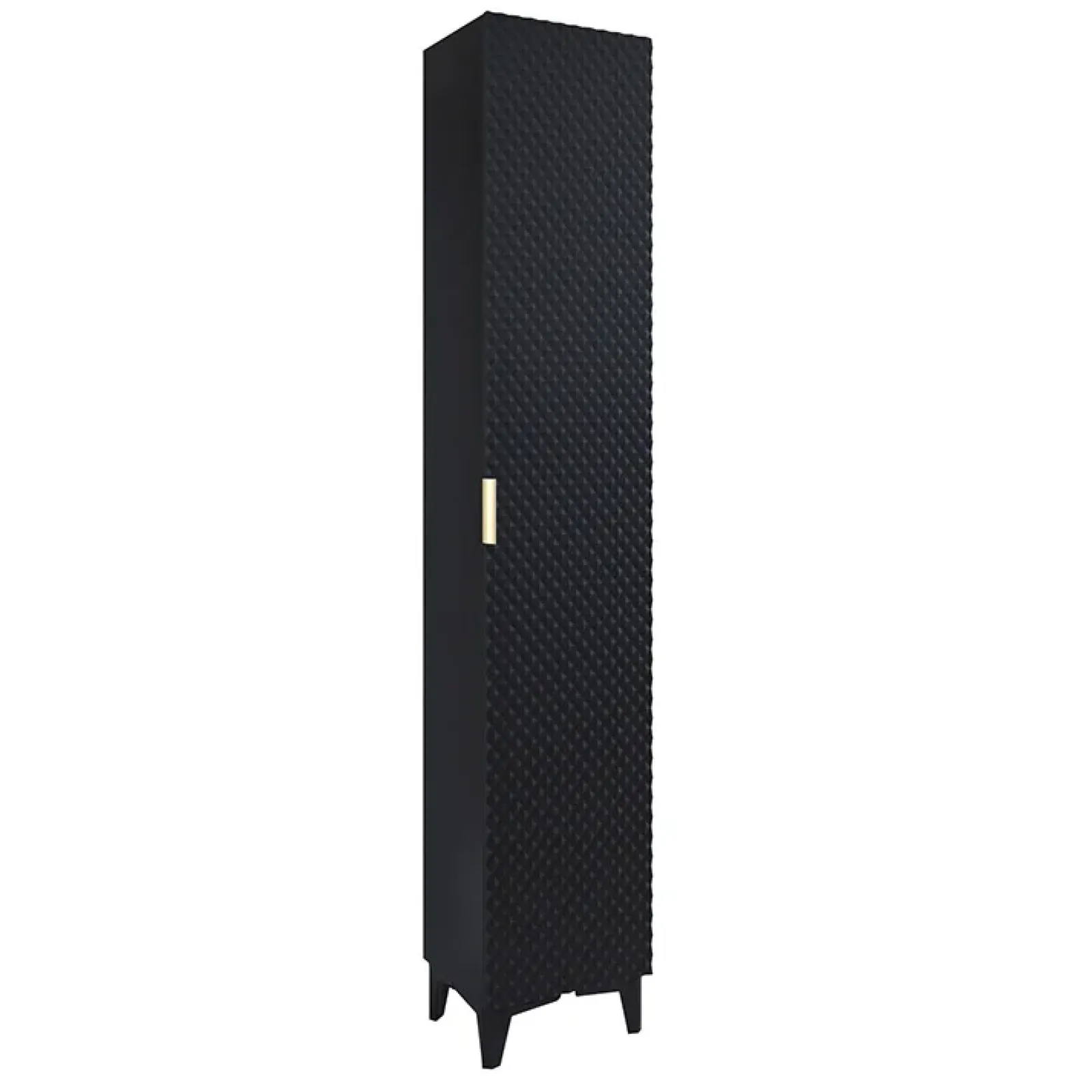 Garnero Arredamenti Mobili Bagno A Terra-Mobile bagno a terra 61cm con colonna nero frontali decorati Konny Nero Lucido - Nero opaco