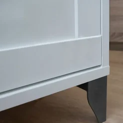 Garnero Arredamenti Mobili Bagno A Terra-Mobile bagno a terra 61cm con lavabo 1 cassetto 1 anta rovere bianco Ilias