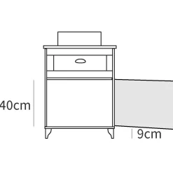 Garnero Arredamenti Mobili Bagno A Terra-Mobile bagno a terra 61cm con lavabo 1 cassetto 1 anta rovere bianco Ilias