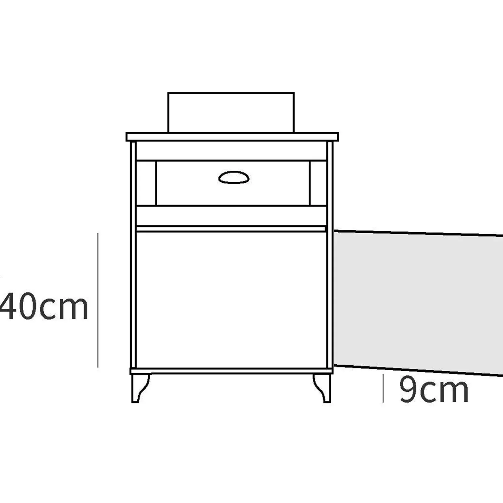 Garnero Arredamenti Mobili Bagno A Terra-Mobile bagno a terra 61cm con lavabo 1 cassetto 1 anta rovere bianco Ilias