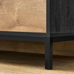 Garnero Arredamenti Mobili Bagno A Terra-Mobile bagno a terra 120cm con doppio lavabo e colonna rovere antracite Crown