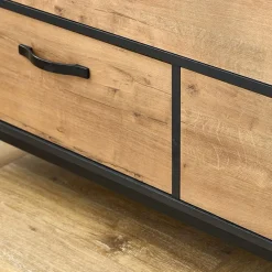 Garnero Arredamenti Mobili Bagno A Terra-Mobile bagno a terra 120cm con doppio lavabo e colonna rovere antracite Crown