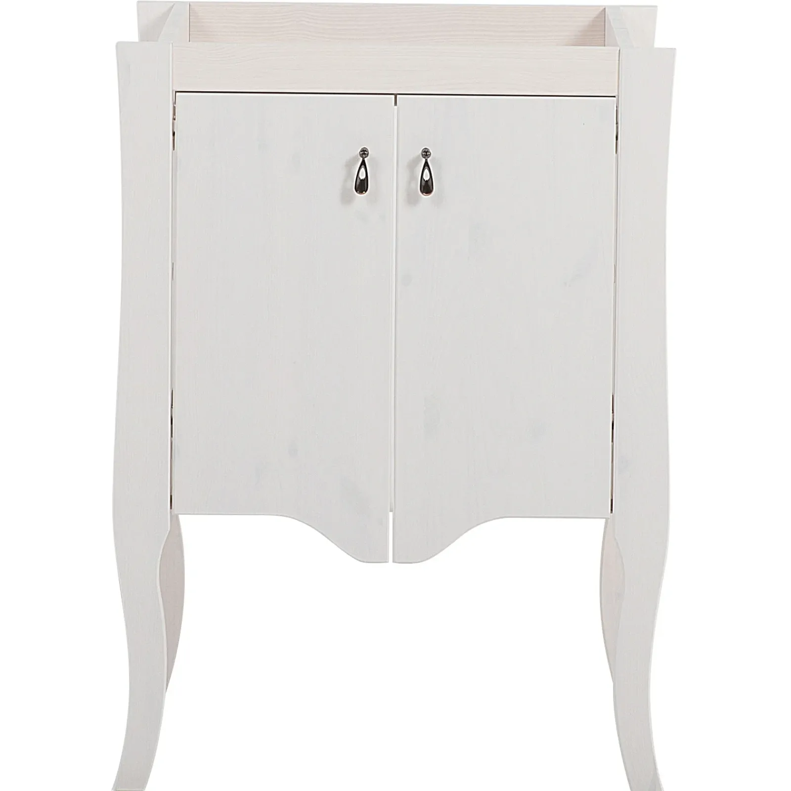 Garnero Arredamenti Mobili Bagno A Terra-Mobile bagno classico 60cm con lavabo 2 ante bianco Brigit