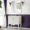Garnero Arredamenti Mobili Bagno A Terra-Mobile bagno classico 80cm con lavabo 2 ante bianco Brigit