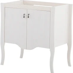 Garnero Arredamenti Mobili Bagno A Terra-Mobile bagno classico 80cm con lavabo 2 ante bianco Brigit