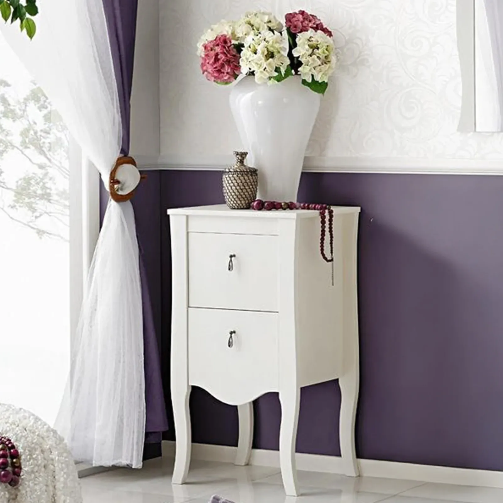 Garnero Arredamenti Colonne Per Bagno-Mobile bagno classico 45cm 2 cassetti bianco Brigit