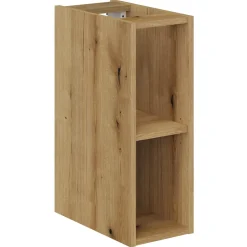 Garnero Arredamenti Mobile Bagno Sospeso-Mobile bagno sospeso cannettato 100cm con lavabo e colonna bianco rovere Cleany