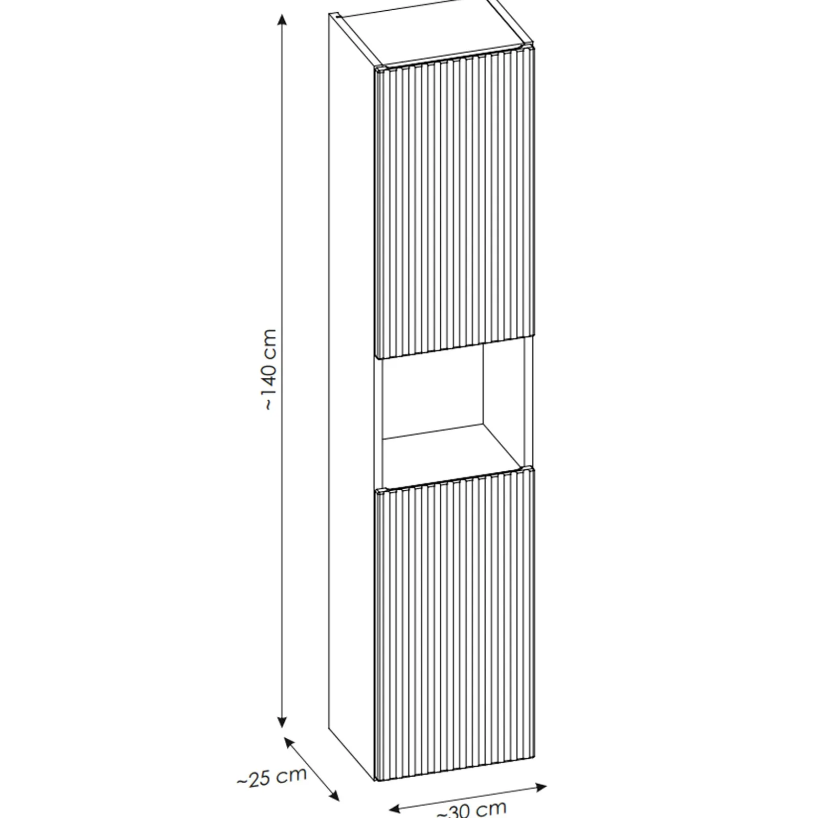 Garnero Arredamenti Mobile Bagno Sospeso-Mobile bagno sospeso cannettato 80cm con lavabo e colonna rovere Cleany Nero