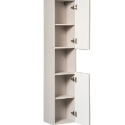 Garnero Arredamenti Mobile Bagno Sospeso-Mobile bagno sospeso cannettato 80cm con lavabo e colonna bianco Cleany Beige