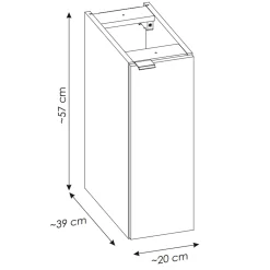 Garnero Arredamenti Mobile Bagno Sospeso-Mobile bagno sospeso cannettato 120cm 5 ante bianco rovere Cleany