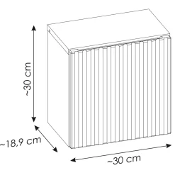 Garnero Arredamenti Mobile Bagno Sospeso-Mobile bagno sospeso cannettato 80cm con lavabo, colonna e 3 pensili bianco rovere Cleany