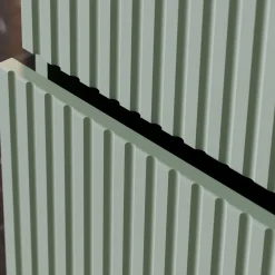 Garnero Arredamenti Mobile Bagno Sospeso-Mobile bagno sospeso cannettato 140cm 4 cassetti verde salvia rovere Greeny