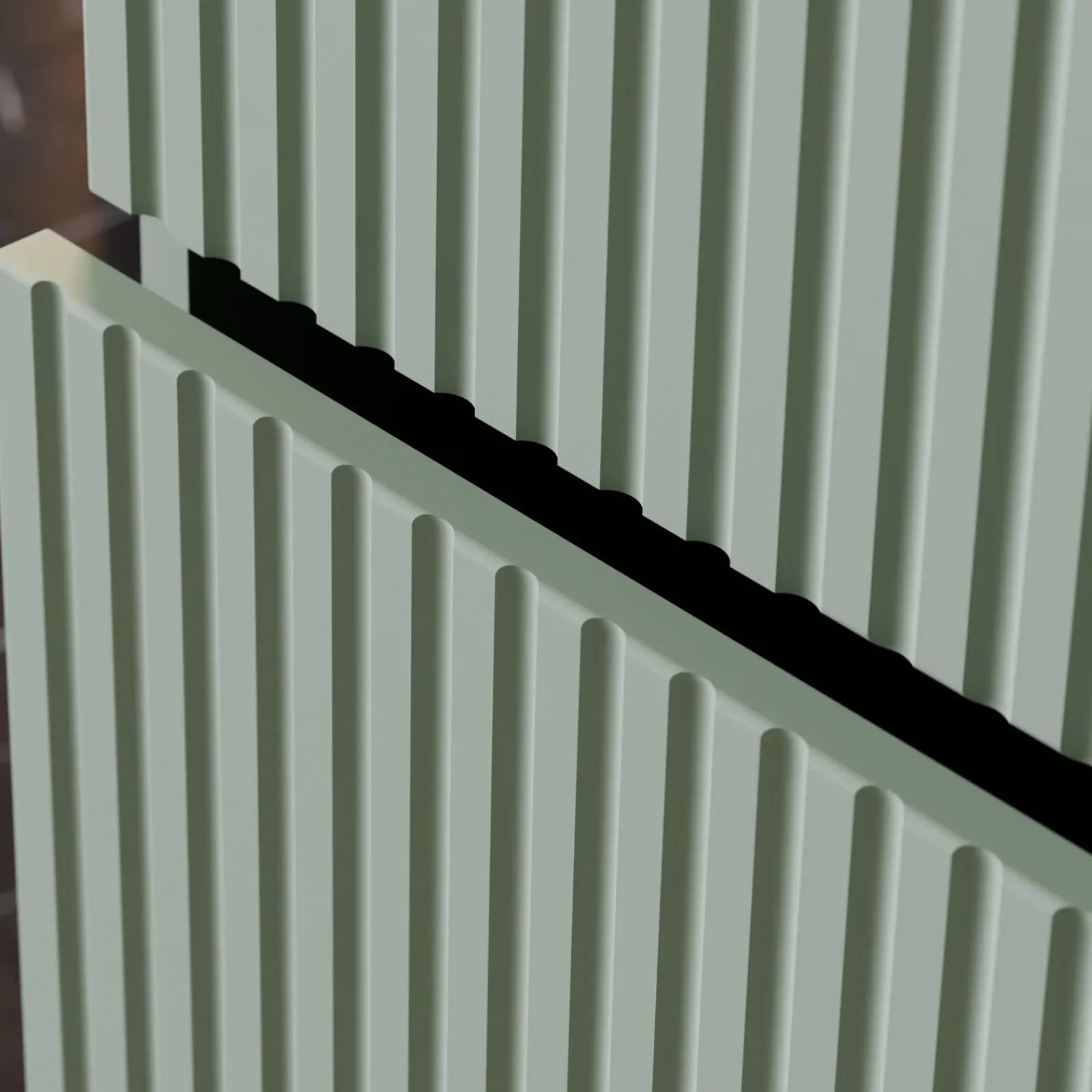 Garnero Arredamenti Mobile Bagno Sospeso-Mobile bagno sospeso cannettato 80cm con lavabo e colonna verde salvia rovere Greeny