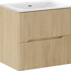 Garnero Arredamenti Mobile Bagno Sospeso-Mobile bagno sospeso cannettato 60cm con lavabo rovere Pretty