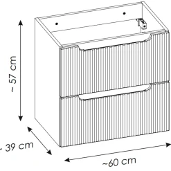 Garnero Arredamenti Mobile Bagno Sospeso-Mobile bagno sospeso cannettato 80cm bianco rovere Cleany