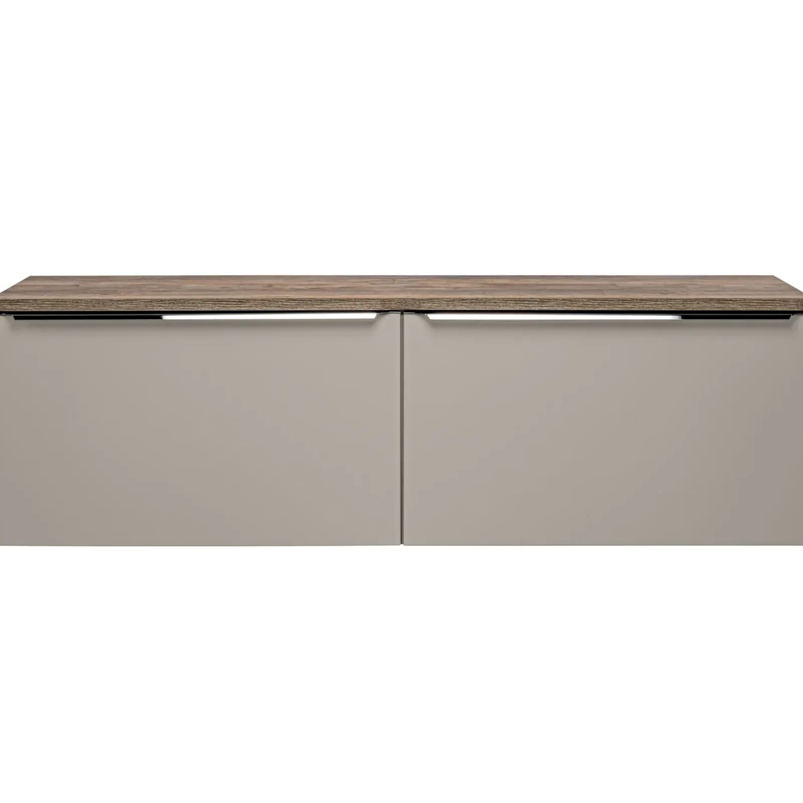 Garnero Arredamenti Mobile Bagno Sospeso-Mobile bagno sospeso 160cm 2 cassettoni e 2 cassetti attrezzati grigio quercia Serif