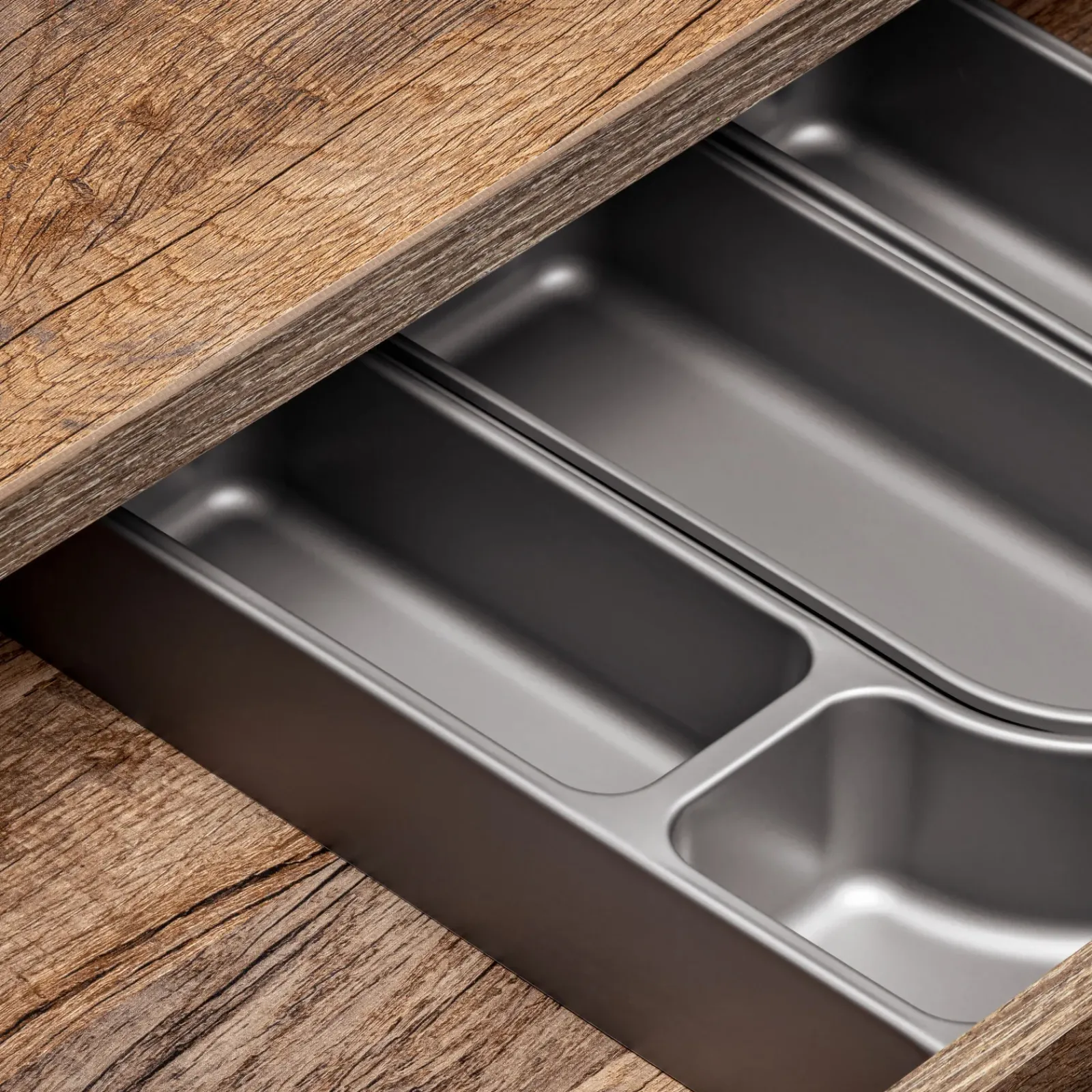 Garnero Arredamenti Mobile Bagno Sospeso-Mobile bagno sospeso 160cm 2 cassettoni e 2 cassetti attrezzati grigio quercia Serif