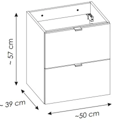 Garnero Arredamenti Mobile Bagno Sospeso-Mobile bagno sospeso 50cm 2 cassetti con lavabo rovere Rovery