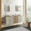 Garnero Arredamenti Mobile Bagno Sospeso-Mobile bagno sospeso 160cm 4 cassetti e portabiancheria beige cashmere Neutry