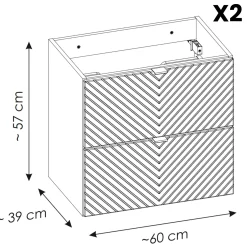 Garnero Arredamenti Mobile Bagno Sospeso-Mobile bagno sospeso 160cm 4 cassetti e portabiancheria beige cashmere Neutry
