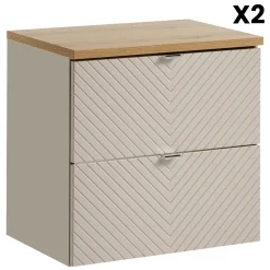 Garnero Arredamenti Mobile Bagno Sospeso-Mobile bagno sospeso 160cm 4 cassetti e portabiancheria beige cashmere Neutry