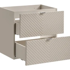 Garnero Arredamenti Mobile Bagno Sospeso-Mobile bagno sospeso 160cm 4 cassetti e portabiancheria beige cashmere Neutry