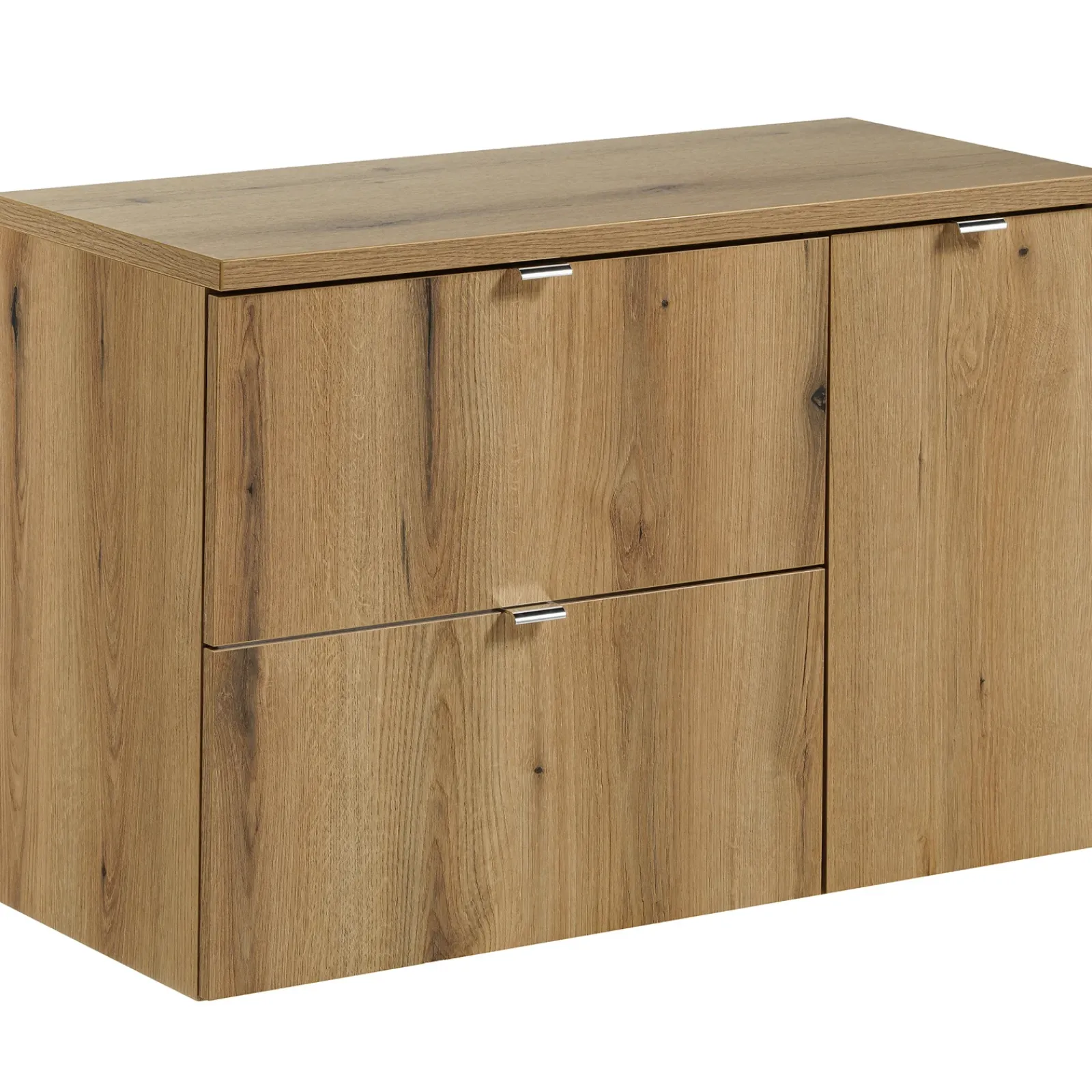 Garnero Arredamenti Mobile Bagno Sospeso-Mobile bagno sospeso 90cm 2 cassetti 1 anta Rovery Rovere