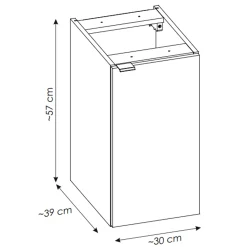 Garnero Arredamenti Mobile Bagno Sospeso-Mobile bagno sospeso 90cm 2 cassetti 1 anta Rovery Rovere