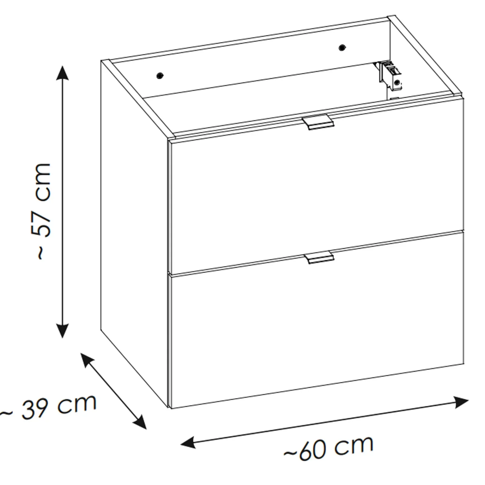 Garnero Arredamenti Mobile Bagno Sospeso-Mobile bagno sospeso 90cm 2 cassetti 1 anta Rovery Rovere