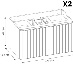 Garnero Arredamenti Mobile Bagno Sospeso-Mobile bagno sospeso 160cm 2 cassettoni e 2 cassetti attrezzati cannettato blu Deep