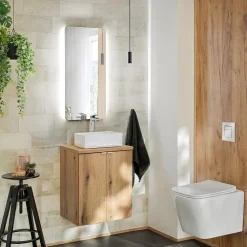 Garnero Arredamenti Mobile Bagno Sospeso-Mobile bagno sospeso 50cm 2 ante Rovery Rovere
