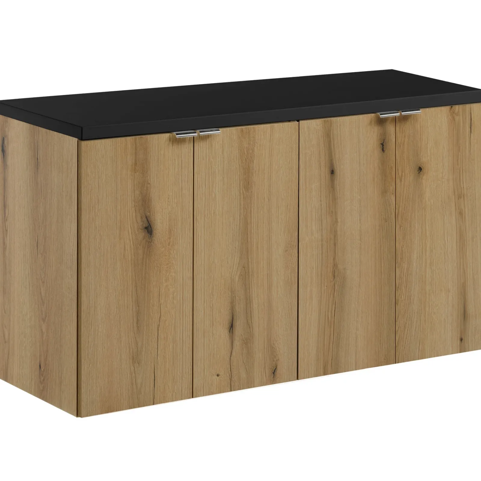 Garnero Arredamenti Mobile Bagno Sospeso-Mobile bagno sospeso 100cm 4 ante rovere nero Rovery Rovere - Nero