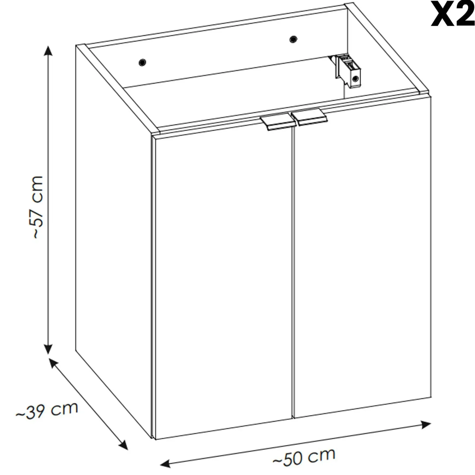 Garnero Arredamenti Mobile Bagno Sospeso-Mobile bagno sospeso 100cm 4 ante rovere nero Rovery Rovere - Nero