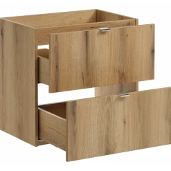 Garnero Arredamenti Mobile Bagno Sospeso-Mobile bagno sospeso 60cm 2 cassetti rovere nero Rovery Rovere - Nero