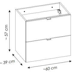 Garnero Arredamenti Mobile Bagno Sospeso-Mobile bagno sospeso 60cm 2 cassetti Rovery Rovere