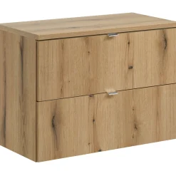 Garnero Arredamenti Mobile Bagno Sospeso-Mobile bagno sospeso 80cm 2 cassetti Rovery Rovere