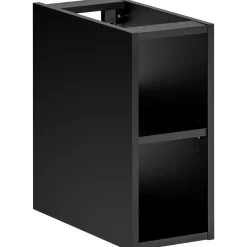 Garnero Arredamenti Mobile Bagno Sospeso-Mobile bagno sospeso 80cm 1 cassettone e 1 cassetto attrezzato e 2 vani nero Serif