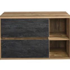 Garnero Arredamenti Mobile Bagno Sospeso-Mobile bagno sospeso 100cm 2 cassetti rovere antracite Stony