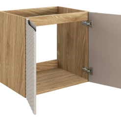 Garnero Arredamenti Mobile Bagno Sospeso-Mobile bagno sospeso 90cm 3 ante beige rovere Swim Beige - Rovere