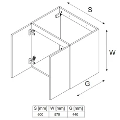 Garnero Arredamenti Mobile Bagno Sospeso-Mobile bagno sospeso 90cm 3 ante beige rovere Swim Beige - Rovere
