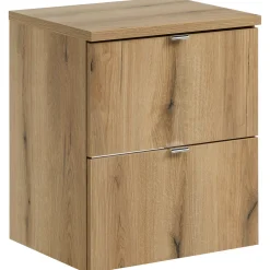 Garnero Arredamenti Mobile Bagno Sospeso-Mobile bagno sospeso 50cm 2 cassetti Rovery Rovere