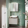 Garnero Arredamenti Mobile Bagno Sospeso-Mobile bagno sospeso 60cm 1 cassettone e 1 cassetto attrezzato grigio quercia Serif